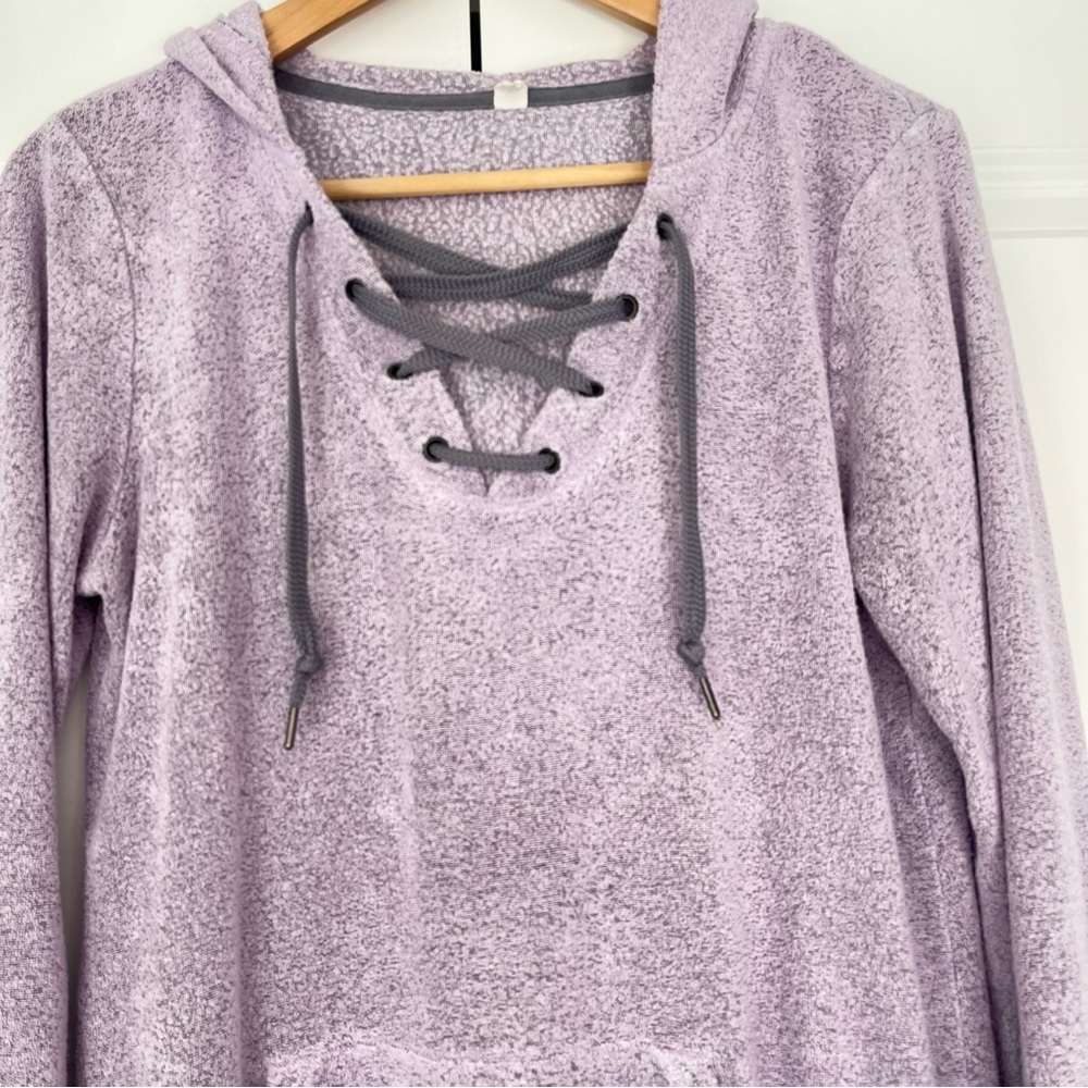 Ideology Lace-Up Hoodie Frosted Lavender Women's Size Small